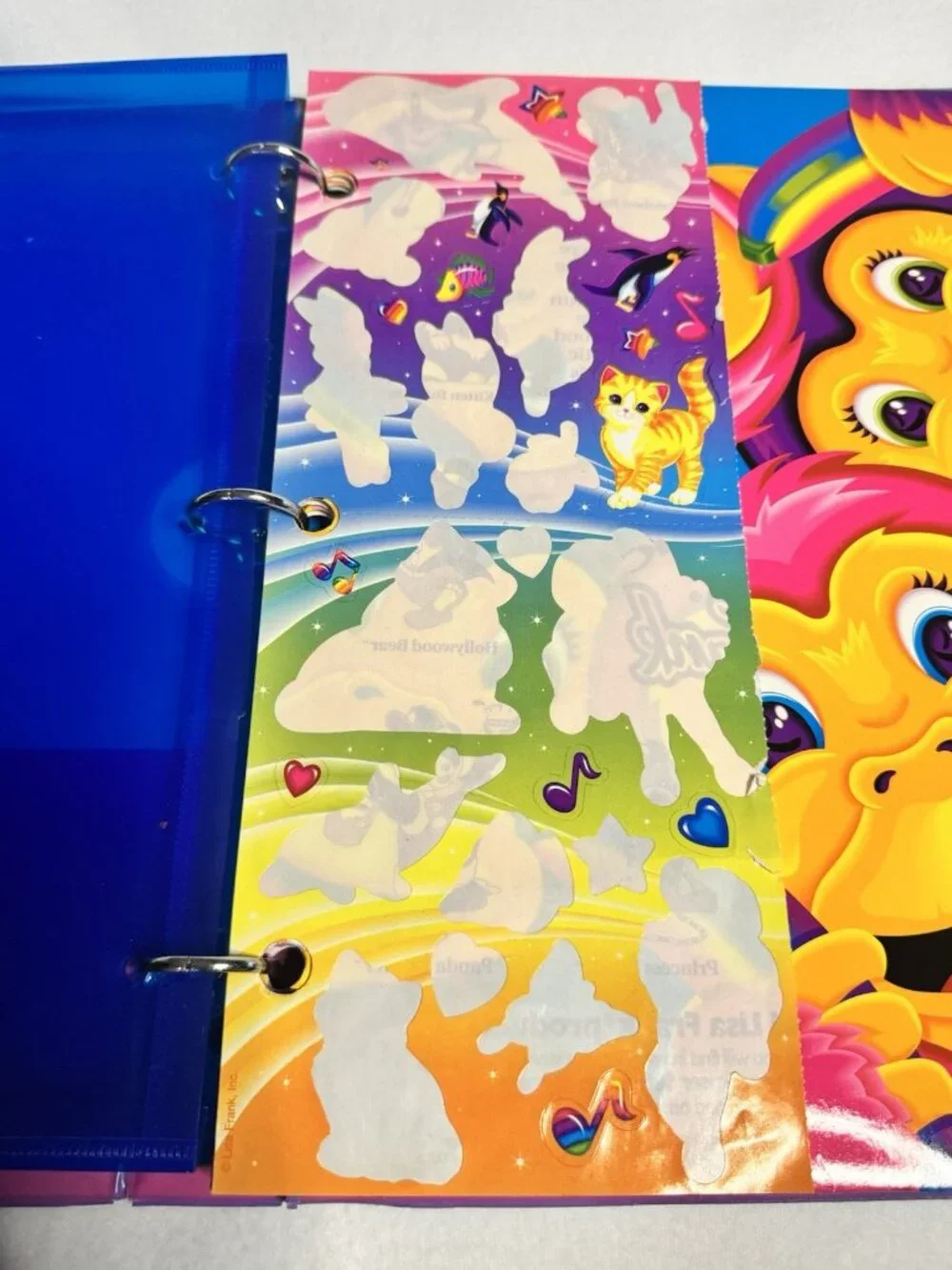 Vintage Lisa Frank Princess Pearl Dog Trapper Keeper Binder Folders Stickers Lot